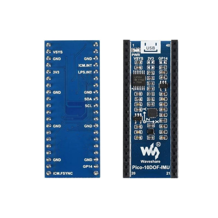 10-DOF IMU Sensor Module for Raspberry Pi Pico by Waveshare - The Pi Hut