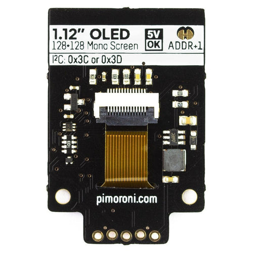 1.12" Mono OLED (128x128, white/black) Breakout - I2C by Pimoroni - The Pi Hut