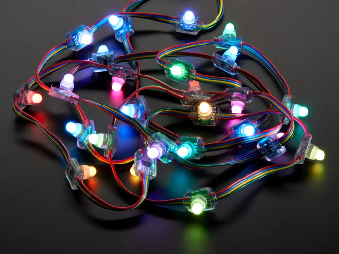 12mm  Diffused Flat Digital RGB LED Pixels (Strand of 25) (WS2801) [Discontinued] by The Pi Hut - The Pi Hut