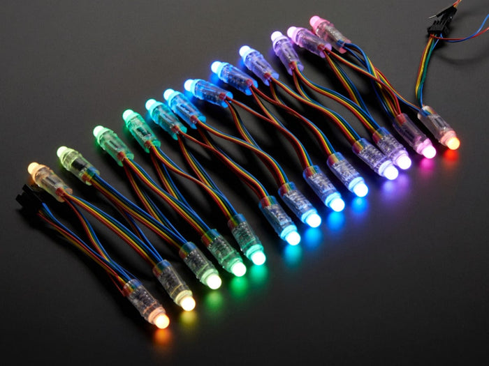12mm  Diffused Thin Digital RGB LED Pixels (Strand of 25) (WS2801) [Discontinued] by The Pi Hut - The Pi Hut
