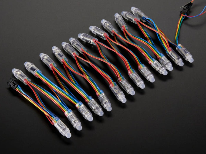 12mm  Diffused Thin Digital RGB LED Pixels (Strand of 25) (WS2801) [Discontinued] by The Pi Hut - The Pi Hut