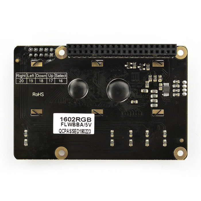 16x2 I2C RGB LCD Keypad HAT with RGB Backlight V2.0 by DFRobot - The Pi Hut
