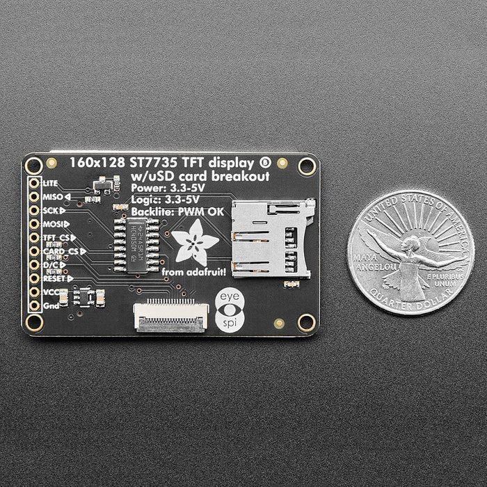 1.8" Color TFT LCD display with MicroSD Card Breakout (ST7735R) by Adafruit - The Pi Hut