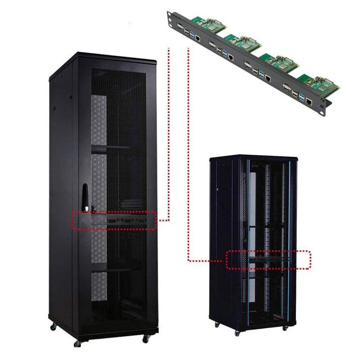 19" 1U Rack Mount for Raspberry Pi 4 with HDMI Adapter Boards by Uctronics - The Pi Hut