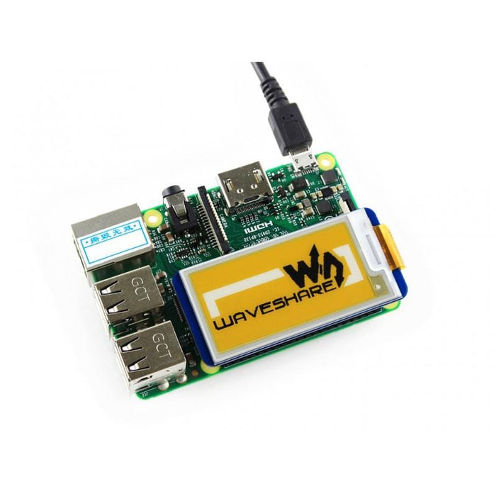 Three-colour 2.13" E-Ink Display pHAT - Yellow/Black/White [Discontinued] by Waveshare - The Pi Hut