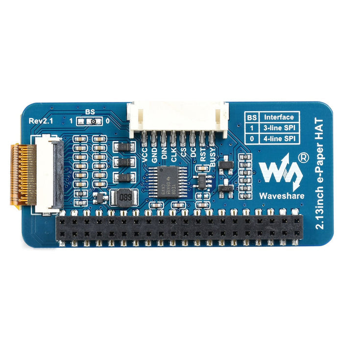 E-Ink Display pHAT - 2.13" (250x122) by Waveshare - The Pi Hut