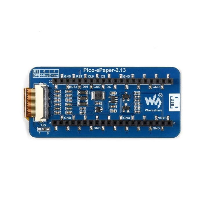 2.13" Black/White E-Ink E-Paper Display Module for Raspberry Pi Pico (250×122) by Waveshare - The Pi Hut