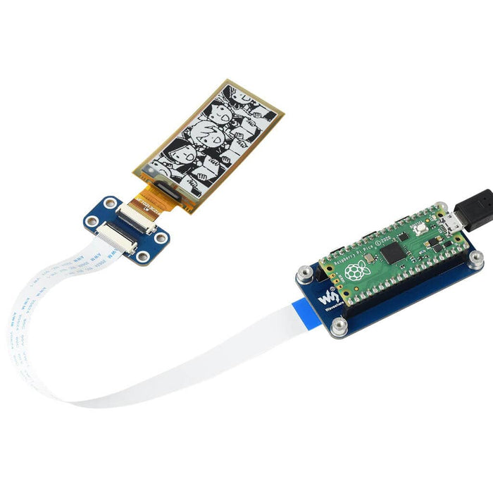 2.13" Flexible E-Paper Display Module for Raspberry Pi Pico (Black/White) (212×104) by Waveshare - The Pi Hut