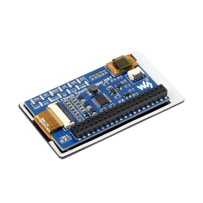 2.13" Touchscreen E-Paper HAT for Raspberry Pi (Black/White) (250×122) by Waveshare - The Pi Hut