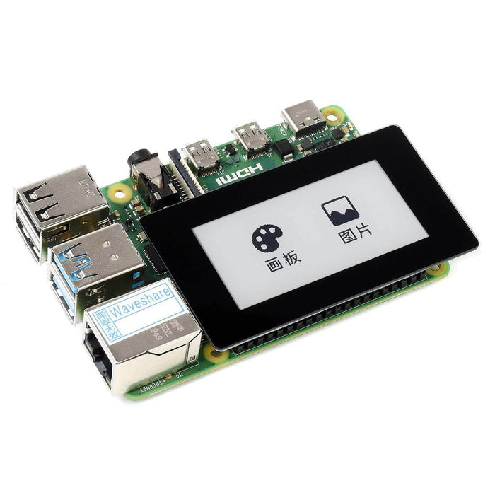 2.13" Touchscreen E-Paper HAT for Raspberry Pi (Black/White) (250×122) by Waveshare - The Pi Hut