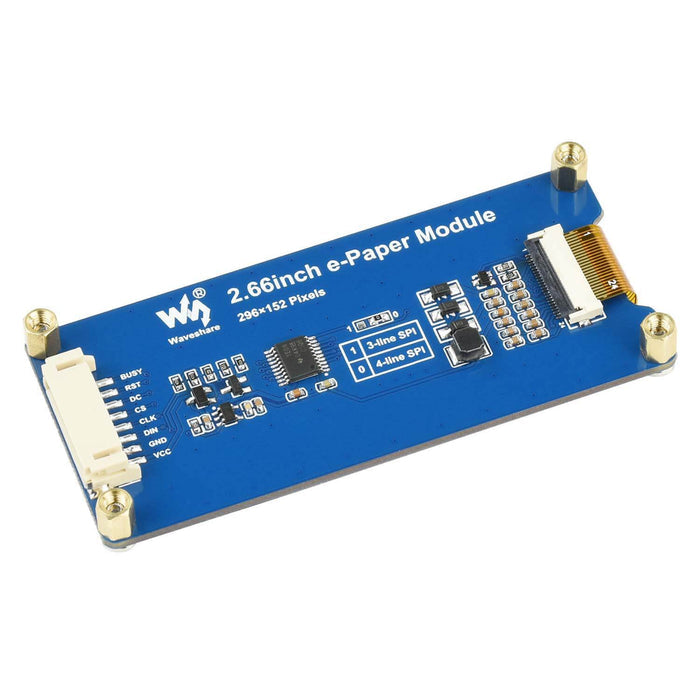 2.66" E-Paper Display Module (Black/White) (296×152) by Waveshare - The Pi Hut