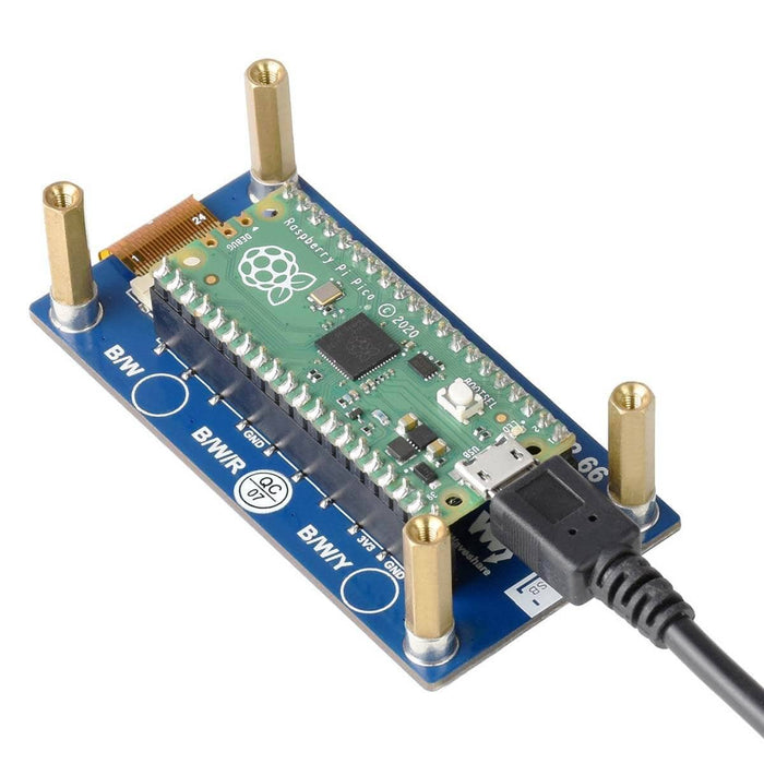 2.66" E-Paper Display Module for Raspberry Pi Pico (Red/Black/White) (296×152) by Waveshare - The Pi Hut