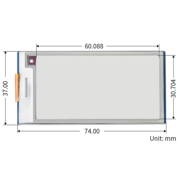 2.66" E-Paper Display Module for Raspberry Pi Pico (Red/Black/White) (296×152) by Waveshare - The Pi Hut