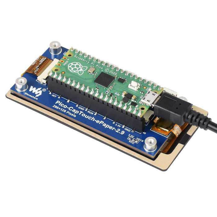 2.9" Touchscreen E-Paper Display Module for Raspberry Pi Pico (296×128) (Black/White) by Waveshare - The Pi Hut