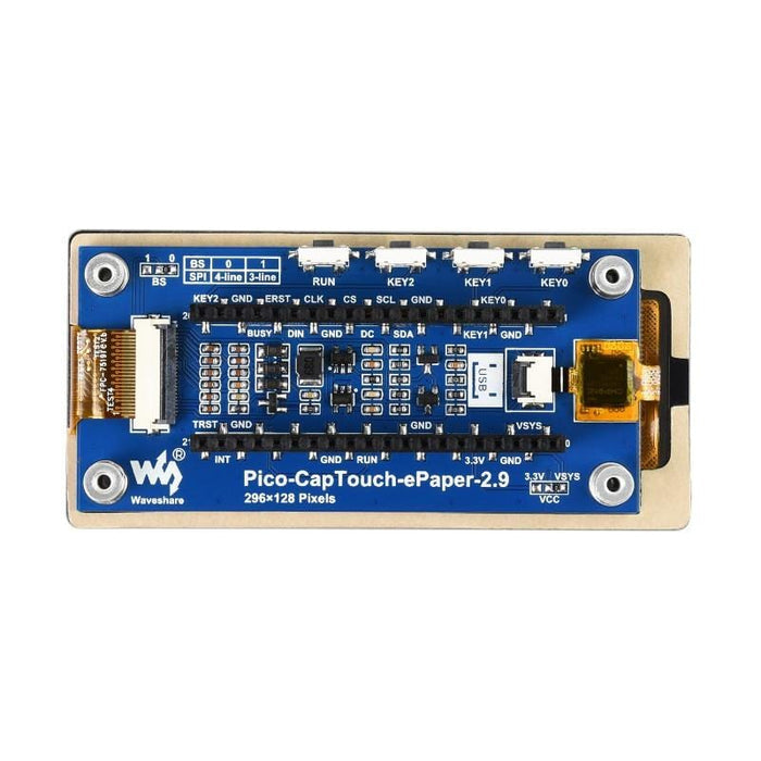2.9" Touchscreen E-Paper Display Module for Raspberry Pi Pico (296×128) (Black/White) by Waveshare - The Pi Hut