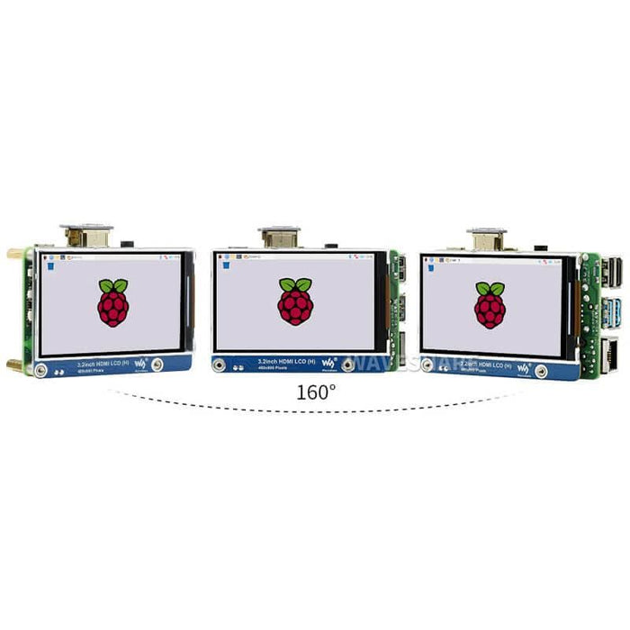 3.2" IPS HDMI LCD Display for Raspberry Pi (800x480) by Waveshare - The Pi Hut