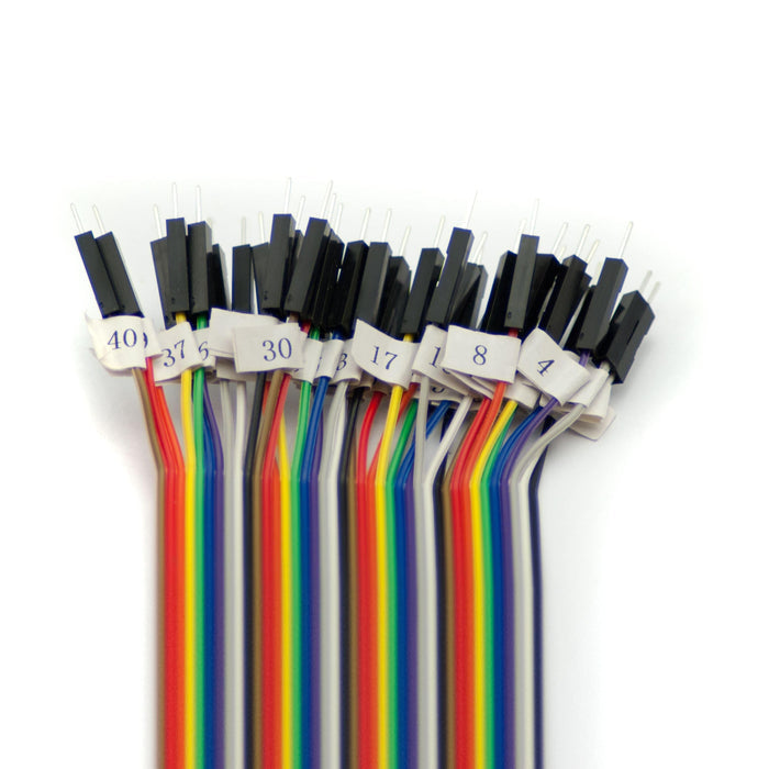 40-Pin GPIO Socket Connector to Male Labelled Pins - 200mm by The Pi Hut - The Pi Hut