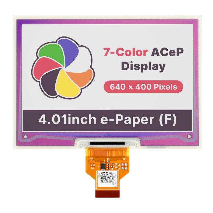 4.01" ACeP 7-Color E-Paper Display (without PCB) (640×400) by Waveshare - The Pi Hut