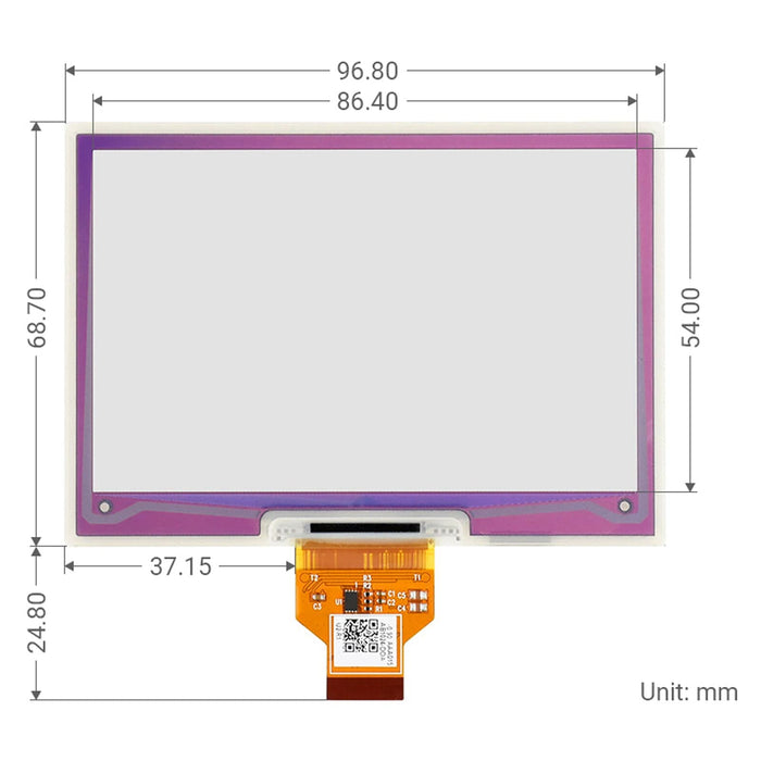 4.01" ACeP 7-Color E-Paper Display (without PCB) (640×400) by Waveshare - The Pi Hut