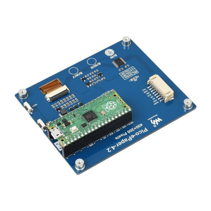 4.2" E-Paper Display Module for Raspberry Pi Pico (Black/White) (400×300) by Waveshare - The Pi Hut