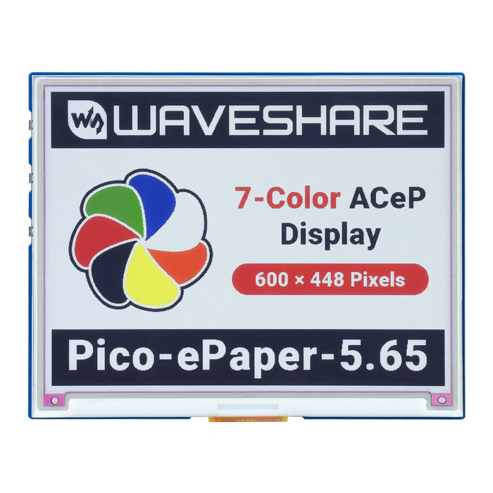 5.65" ACeP 7-Colour E-Paper Display Module for Raspberry Pi Pico by Waveshare - The Pi Hut