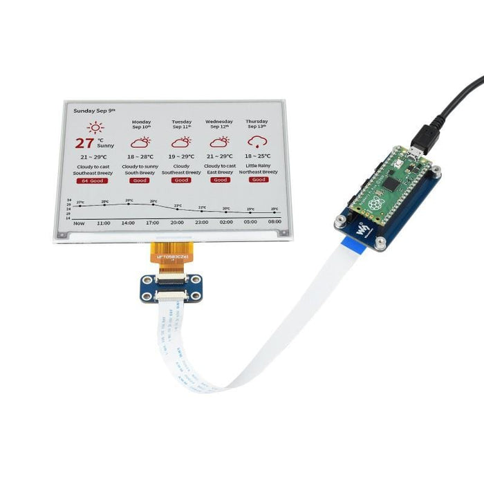 5.83" E-Paper Display Module for Raspberry Pi Pico (648×480) (Red/Black/White) by Waveshare - The Pi Hut