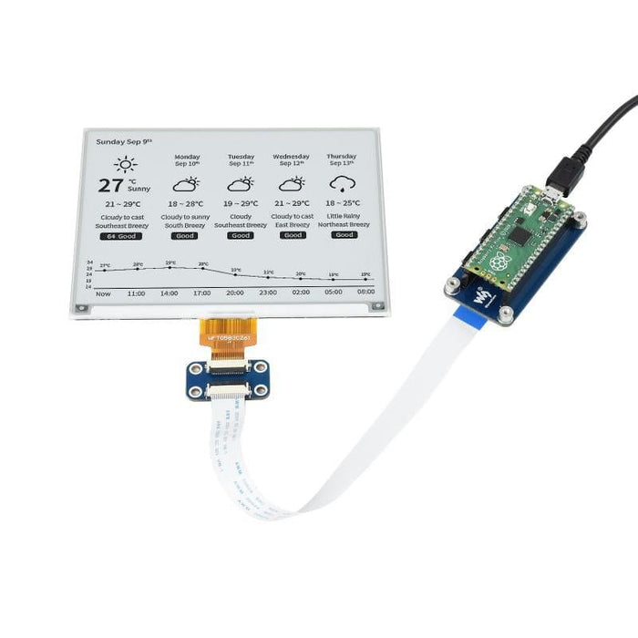 5.83" E-Paper Display Module for Raspberry Pi Pico (648×480) (Black/White) by Waveshare - The Pi Hut