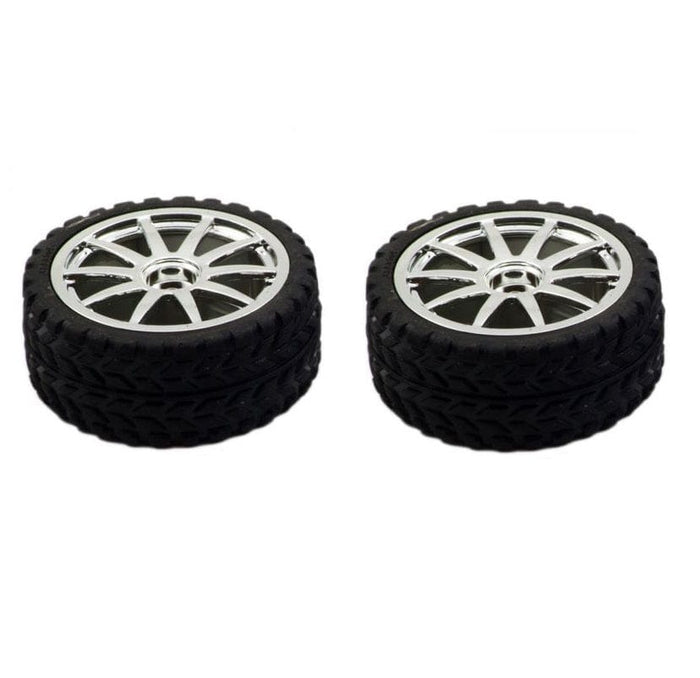 65mm x 25mm Wheel Pair - Silver [Discontinued] by The Pi Hut - The Pi Hut