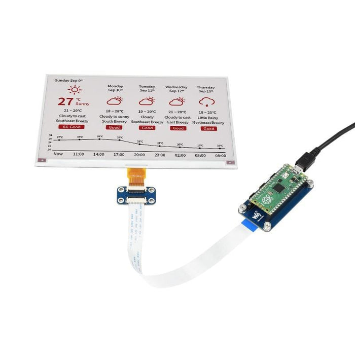 7.5" E-Paper Display Module for Raspberry Pi Pico (800×480) (Red/Black/White) by Waveshare - The Pi Hut