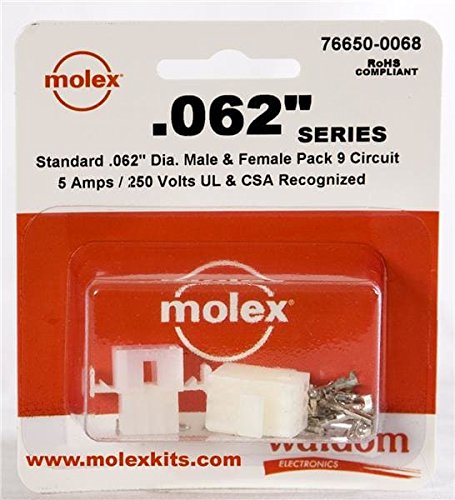 76650-0068 Pin & Socket Connectors .062 Connector Kit Pnl Mnt Plug Recp 9P (1 piece)