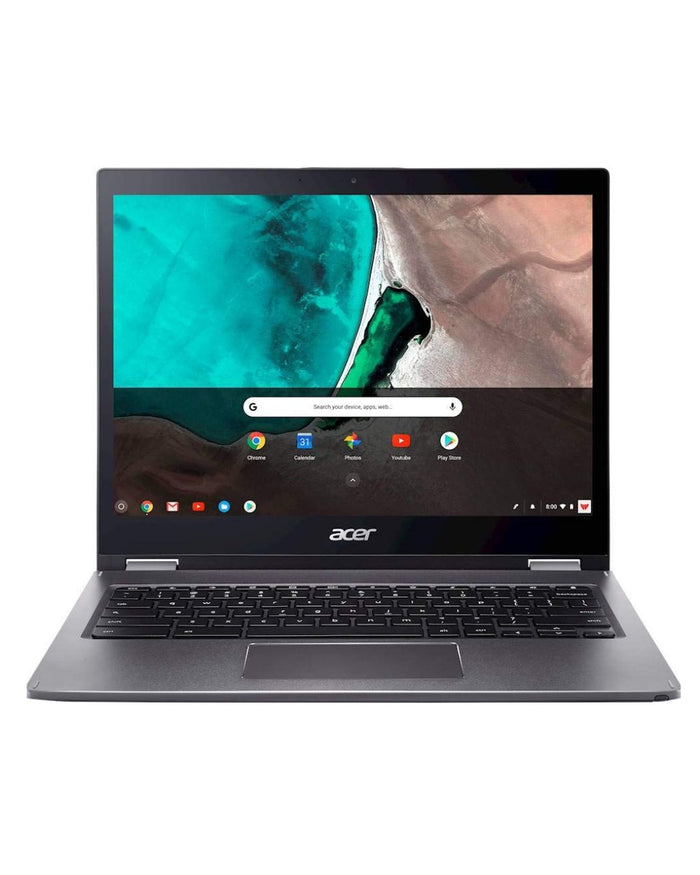 Acer laptop with a colorful display on a white background