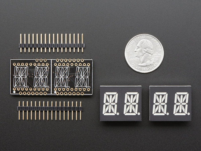 Adafruit 0.54" Quad Alphanumeric FeatherWing Display - Green by Adafruit - The Pi Hut