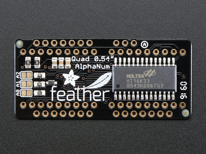Adafruit 0.54" Quad Alphanumeric FeatherWing Display - White by Adafruit - The Pi Hut