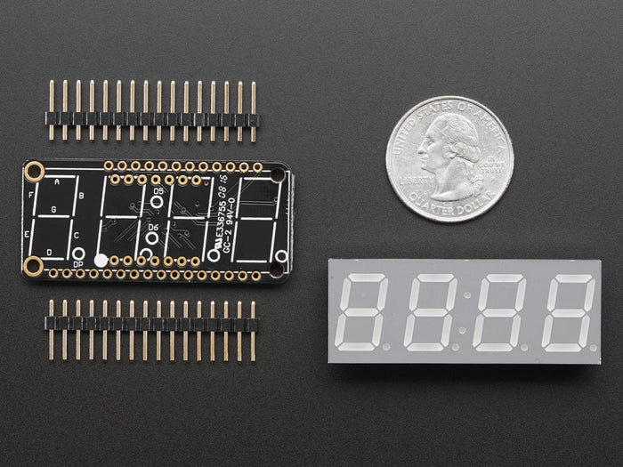 Adafruit 0.56" 4-Digit 7-Segment FeatherWing Display - Blue by Adafruit - The Pi Hut