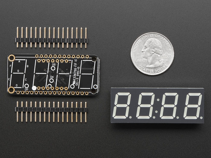 Adafruit 0.56" 4-Digit 7-Segment FeatherWing Display - Red by Adafruit - The Pi Hut
