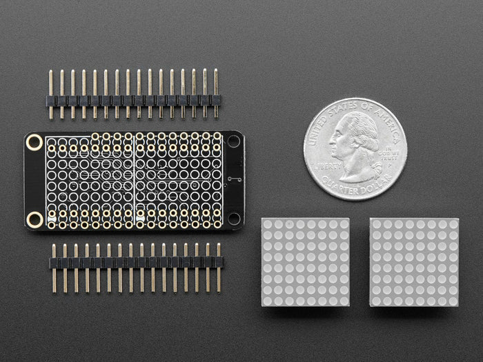Adafruit 0.8" 8x16 LED Matrix FeatherWing Display Kit - Yellow by Adafruit - The Pi Hut