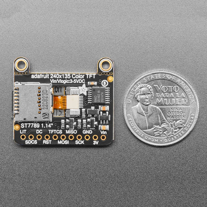 Adafruit 1.14" 240x135 Color TFT Display + MicroSD Card Breakout - ST7789 by Adafruit - The Pi Hut