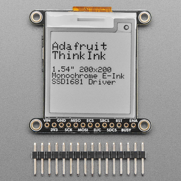 Adafruit 1.54" Monochrome eInk / ePaper Display with SRAM (200x200 with SSD1608) by Adafruit - The Pi Hut