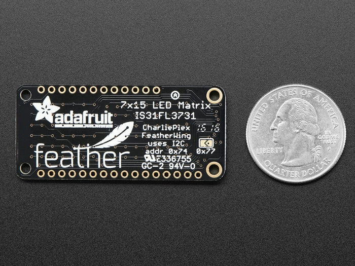 Adafruit 15x7 CharliePlex LED Matrix Display FeatherWing - Blue by Adafruit - The Pi Hut