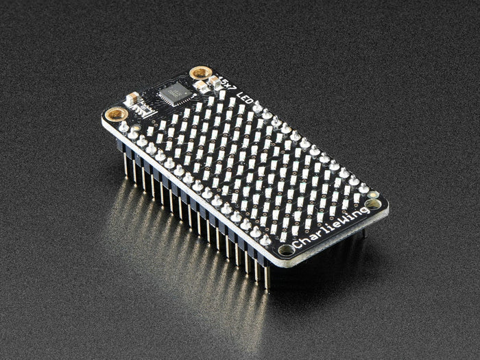 Adafruit 15x7 CharliePlex LED Matrix Display FeatherWing - Green by Adafruit - The Pi Hut