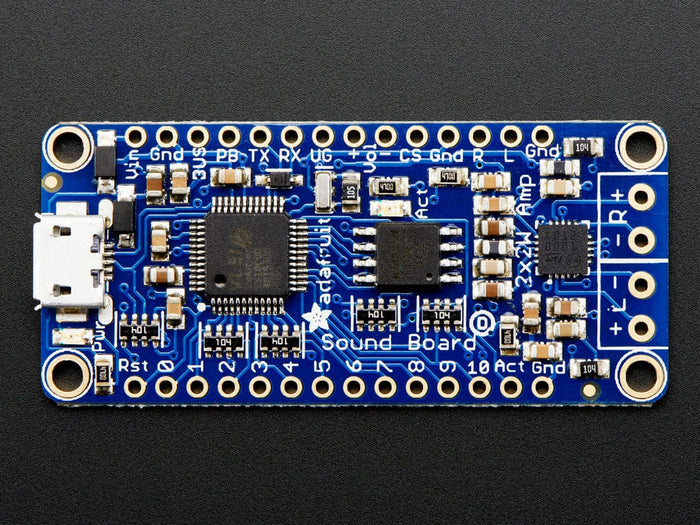 Adafruit Audio FX Sound Board + 2x2W Amp - WAV/OGG Trigger -16MB by Adafruit - The Pi Hut