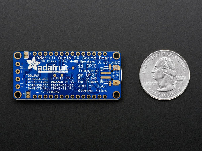 Adafruit Audio FX Sound Board + 2x2W Amp - WAV/OGG Trigger -16MB by Adafruit - The Pi Hut