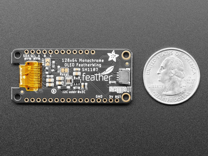 Adafruit FeatherWing OLED - 128x64 OLED Add-on for Feather (STEMMA QT / Qwiic) by Adafruit - The Pi Hut