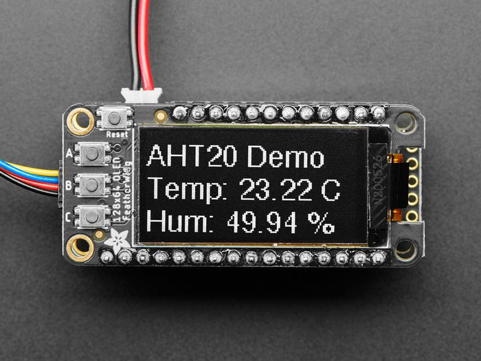 Adafruit FeatherWing OLED - 128x64 OLED Add-on for Feather (STEMMA QT / Qwiic) by Adafruit - The Pi Hut