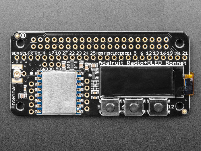 Adafruit LoRa Radio Bonnet RFM96W @ 433MHz (RadioFruit) by Adafruit - The Pi Hut