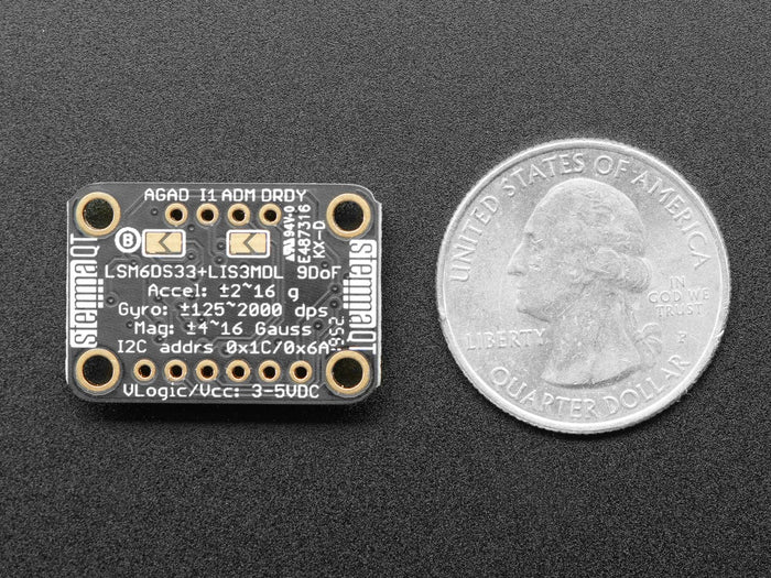 Adafruit LSM6DS33 + LIS3MDL - 9 DoF IMU with Accel / Gyro / Mag (STEMMA QT Qwiic) [Discontinued] by Adafruit - The Pi Hut
