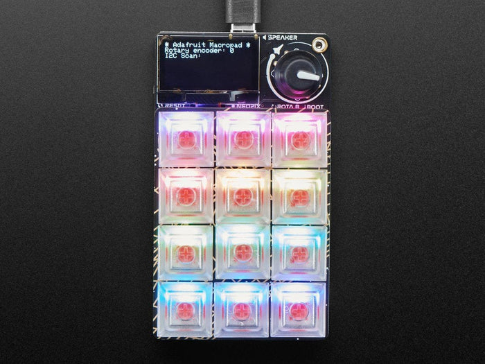 Adafruit MacroPad RP2040 Starter Kit - 3x4 Keys + Encoder + OLED by Adafruit - The Pi Hut