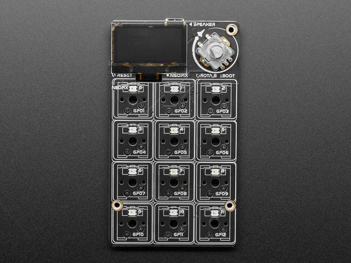 Adafruit MacroPad RP2040 Starter Kit - 3x4 Keys + Encoder + OLED by Adafruit - The Pi Hut