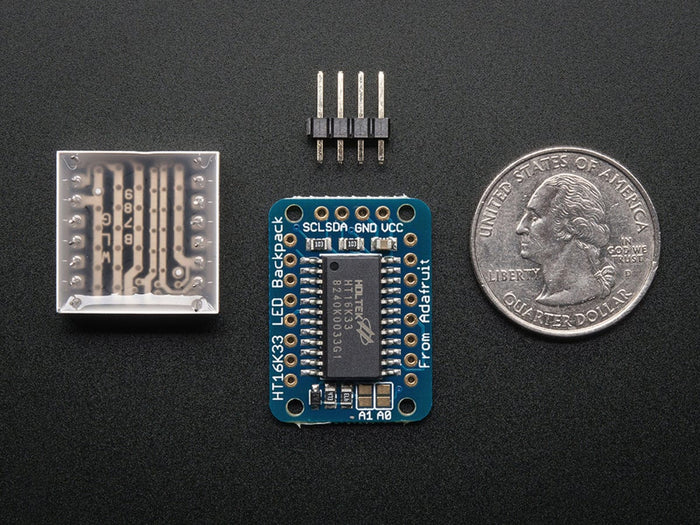 Adafruit Mini 8x8 LED Matrix w/I2C Backpack - Red [Discontinued] by Adafruit - The Pi Hut