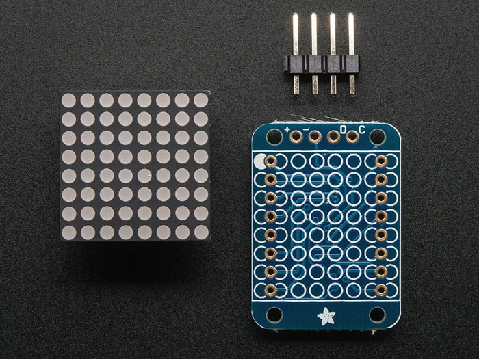Adafruit Mini 8x8 LED Matrix w/I2C Backpack - Red [Discontinued] by Adafruit - The Pi Hut